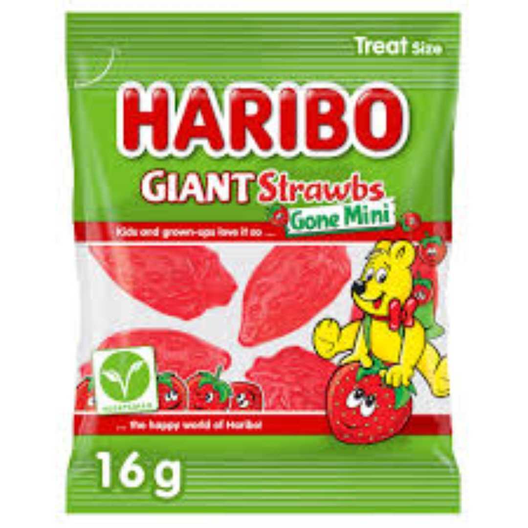 HARIBO GIANT STRAWBS GONE MINI 16G